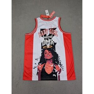 Aaliyah DMX Basketball Shirt Mens XL White‎ Red Headgear Classics Jersey Graphic